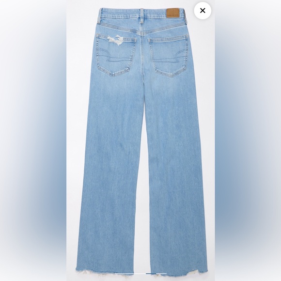 AE Dreamy Drape Stretch Curvy Super High-Waisted Ripped Baggy Wide-Leg, 2 Short - Picture 4 of 8